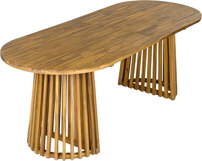 Christopher Knight Home Farley Acacia Wood Outdoor Dining Set for 4, 5 Piece Patio Dining Table and Chair Set, Faux Rattan Outdoor Dining Chair and Table Set, Teak+Brown