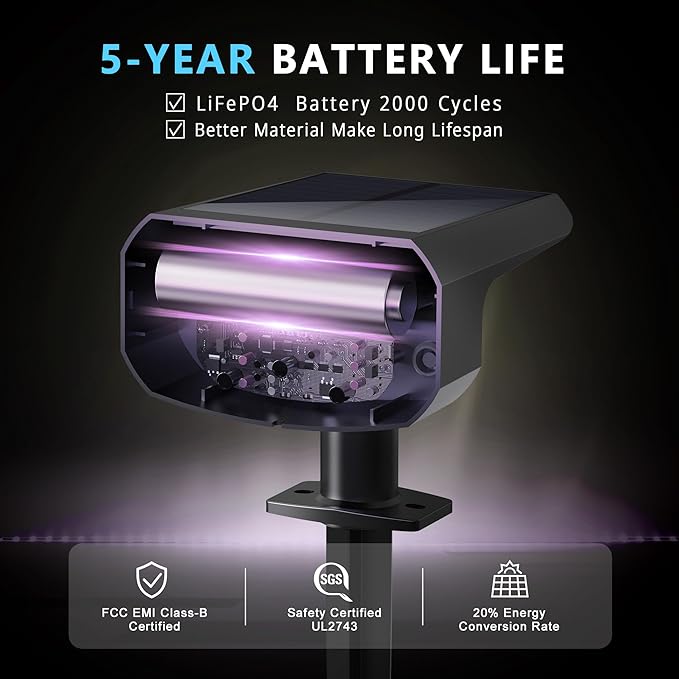 JEJOT Solar Spot Lights Outdoor Waterproof,8 Pack,8 Lighting Modes Solar Spotlights, Solar Lights for Yard Garden Lawn Landscape,Multicolor