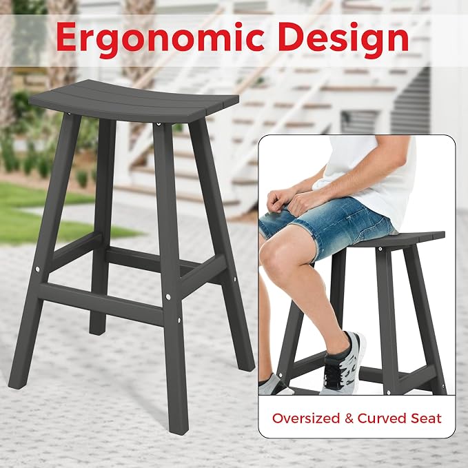 Costaelm Outdoor Bar Table, 42" Counter Height Round Patio Cocktail Bar Table, Patio Bar Table 3-Pieces Set Bistro Dining Table Pub Table for Deck, Backyard, Garden, Gray