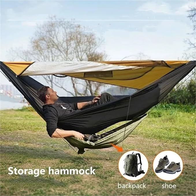 Camping Hammock， Portable Camping Travel Gear Hammock 30kg Load Capacity(Green)
