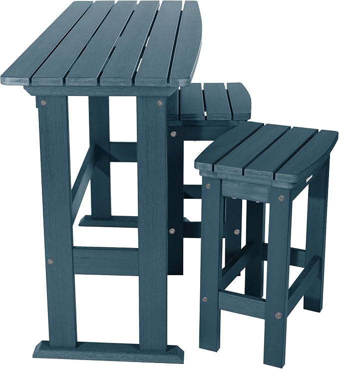 highwood Lehigh 3pc Counter Height Balcony Dining Set, Nantucket Blue