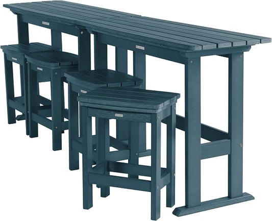 Highwood Lehigh 6pc Counter Height Balcony Dining Set, Nantucket Blue