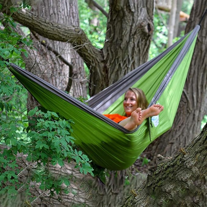 Vivere Double Parachute Camping Hammock, Includes Stuff-Sack (Storm/Apple)