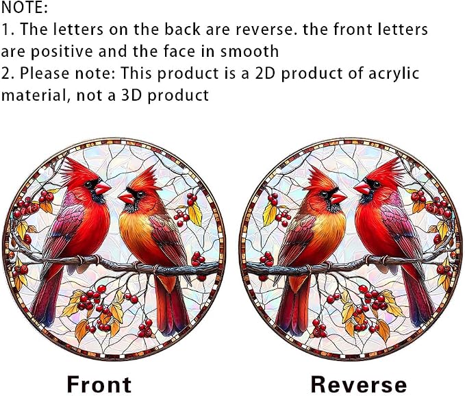 Acrylic Suncatcher Window Hanging, Birds Sun Catcher Rainbow Indoor Window Decoration for Living Room Bedroom, Unique Gift for Mom Wife & Friends, 7.87 inches