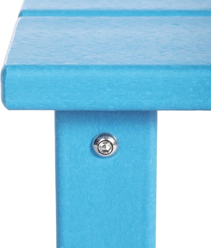 Costaelm Kids Outdoor End Table, Small Patio Table, Outdoor Side Table Porch Table Adirondack Patio Side Table for Outside, Pool, Porch, Garden, Pacific Blue