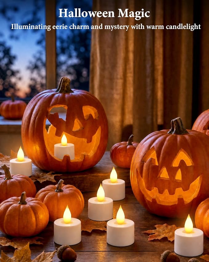TOWPONICS Rechargeable Tea Lights Candles with Remote, Timer & Charging Base, LED Tea Lights Battery Operated, Flickering Flameless Candles for Home, Wedding, Halloween & Christmas Decor, 8 Pack