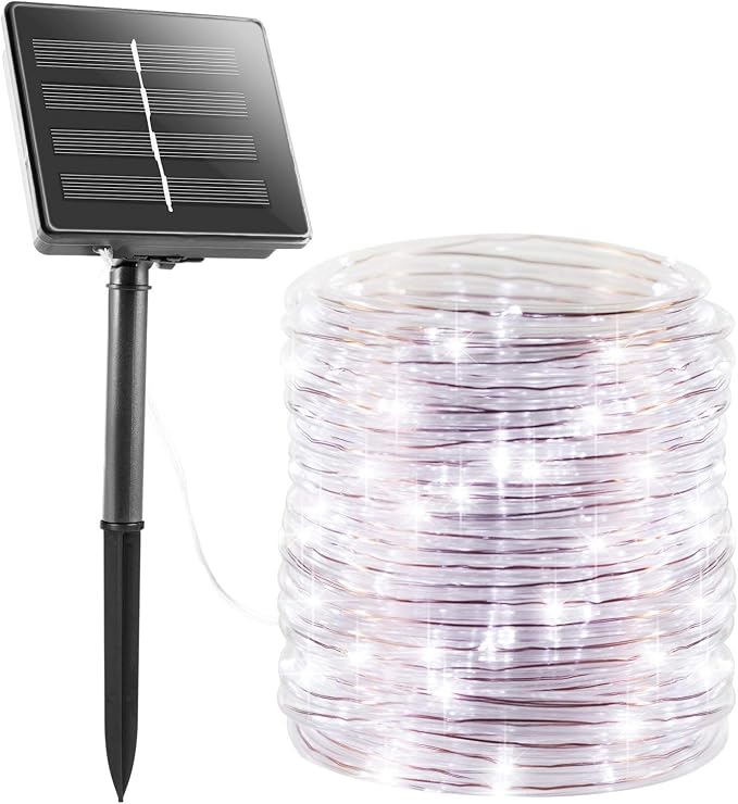 Brightown 1Pack 72FT 200LED Solar Rope Lights, Pure White