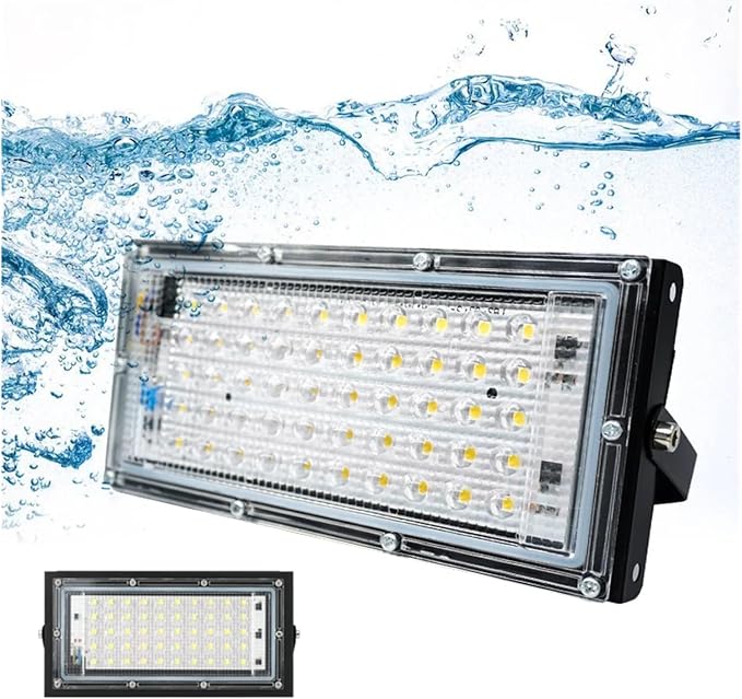 LED Flood Light Spotlight 100W 50W Outdoor Waterproof Reflector Floodlights Street Wall Lamp Garden Lighting(1pcs,Cool White_100W)