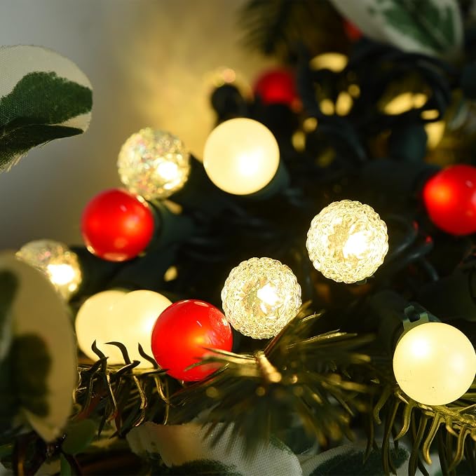 Globe String Lights, Fairy Lights Plug in 19FT Christmas Lights 70LED Pearlized Glass Bulbs Multicolor Outdoor Indoor String Lights UL Certified Christmas Lights for Bedroom Party Tree Decor