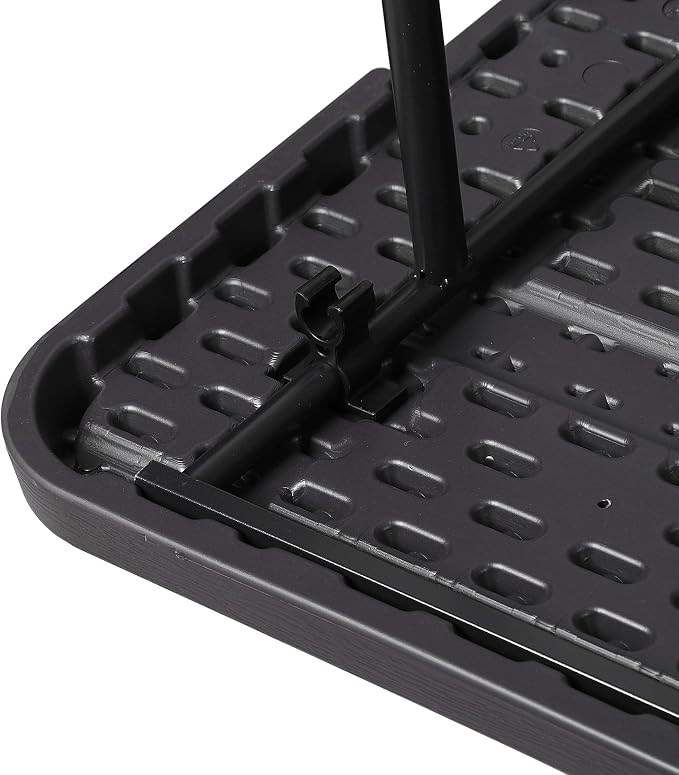 Folding Event Table, Heavy Duty Picnic Table Indoor Outdoor Camping, 6FT Portable w Handle Lock for Banquet, Black
