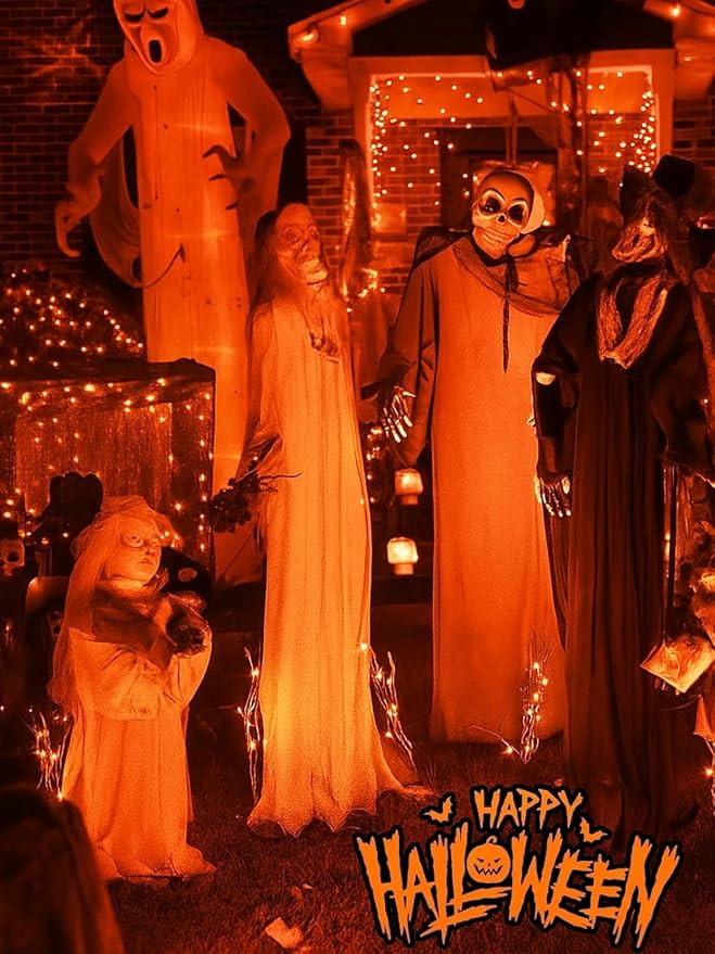 2 Pack 200 LED Battery Operated Halloween Lights, String Lights 8 Modes | 66FT Orange Twinkle Lights with Auto Timer, Battery Fairy Lights Waterproof for Indoor Outdoor Party Bedroom Porch Decor