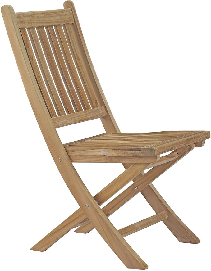 Modway EEI-3290-NAT-SET Marina Premium Grade A Teak Wood 7-Piece Outdoor Patio Dining Furniture Set, Six Folding Side Chair/One Table, Natural