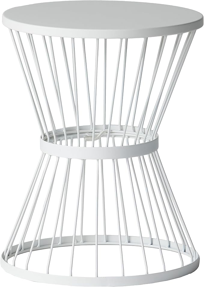 Christopher Knight Home Lassen Outdoor 16" Iron Side Table, Matte White