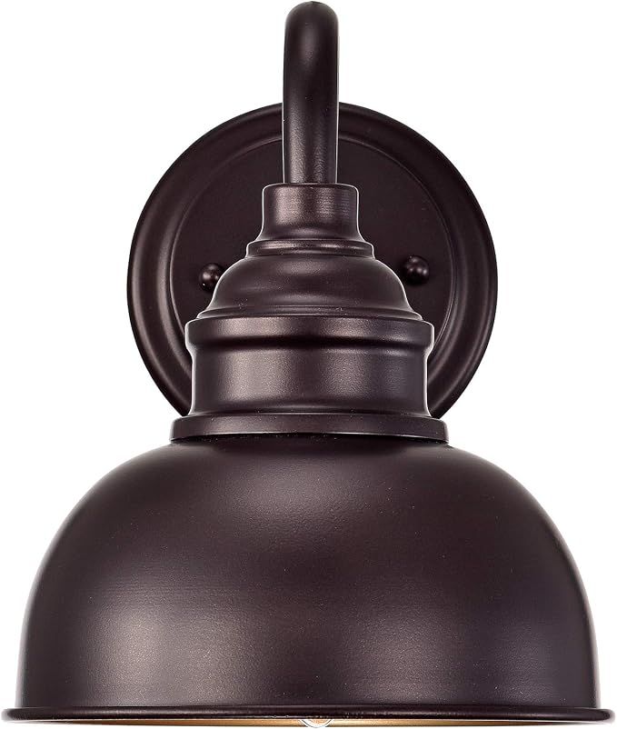9" Industrial Gooseneck Light Fixture, Oil Rubbed Bronze Barn Light, Modern Farmhouse Wall Sconce for Vanity, Bathroom, Bedroom, Hallway, Living Room, and Reading Room
