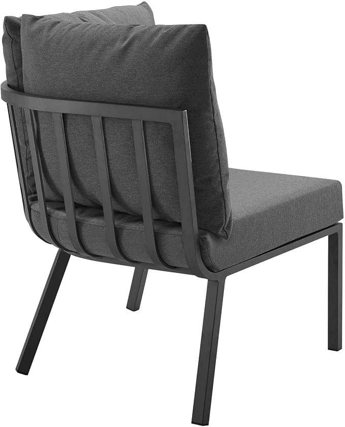 Modway Riverside 7 Piece Outdoor Patio Aluminum Set, 85.5 x 114 x 28, Gray Charcoal