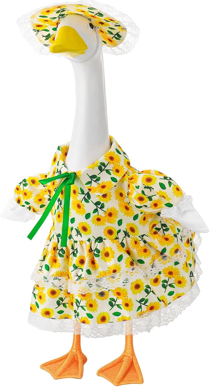 Porch Goose Outfit, 23" Porch Goose Clothes with Strawberry Skirt and Hat for Spring Summer Party Outdoor Patio