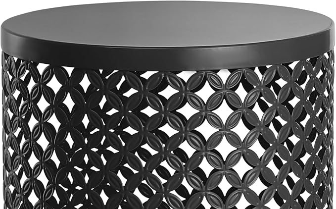 Nesting Tables Set of 3, Outdoor Side Table, Metal Frame Accent Table for Gardens, Balconies, bedrooms, Living Rooms, Kitchens, cafes, Black
