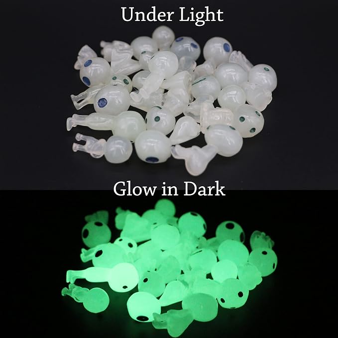 Fairy Garden Accessories Tree Elves Glow in Dark Garden Alien Decor Miniatures Luminous Ghost kit for Micro Landscape Garden Decoration Patio Lawn Yard Kit (Elves Chicks Set (26 Piece))