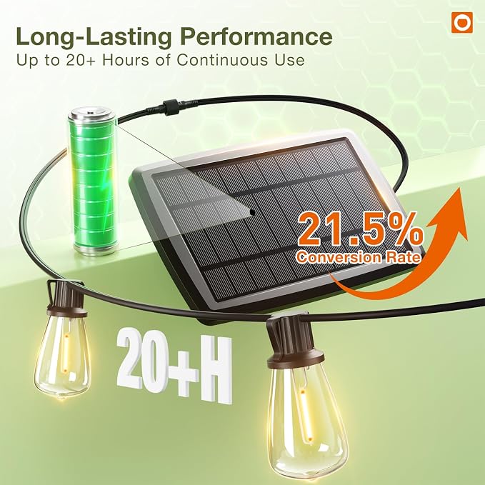 addlon 78(72+6) FT Solar String Lights Waterproof with Remote USB, 24+2 LED | Shatterproof Bulbs Patio Lights, Dimmable & Timable 3 Lighting Modes Solar Light for Backyard Camping Garden Decor