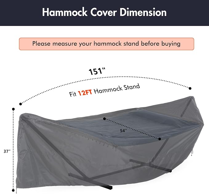 ANOW 2pk - Hammock with 12 Feet Stand + 1 Hammock Cover