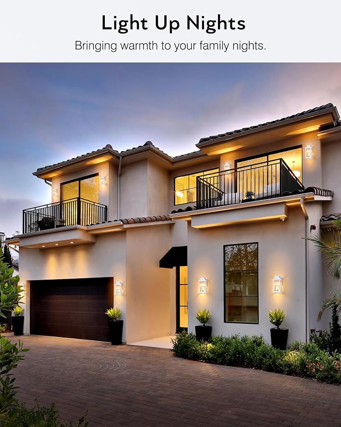 VIANIS Large White Porch Lights Outdoor, Modern Dusk to Dawn Outdoor Lighting Fixtures Wall Mount for House, Anti-Rust Exterior Wall Sconce Lantern for Front Porch, Waterproof Coach Lights for Garage | Anti-Rust Exterior Wall Sconce Lantern for Front P...