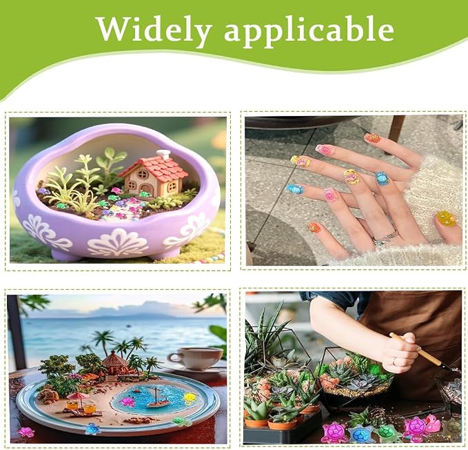250Pcs Mini Resin Animals Turtles,Tiny Figures Turtle Bulk, Luminous Mini Animals Figurines Glow in The Dark Small Plastic Miniature Turtles Miniature Things Figurines to Hide