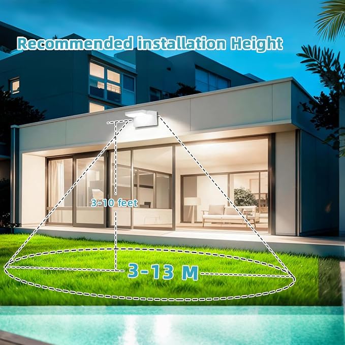 40W LED Flood Lights Outdoor LED Sconce Waterproof 350°Rotation White Exterior Lighting Fixture 6000K for Barn Yard Garage Building Area Backyard