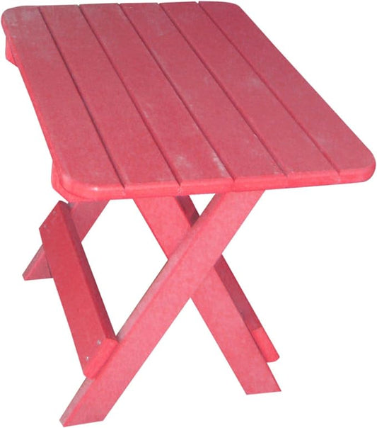Phat Tommy Recycled Poly Resin Folding Side Table – Durable & Eco-Friendly. This Patio Furniture is Great for Your Adirondack Chair, Lawn, Garden, Swimming Pool, Deck. (Cranberry)