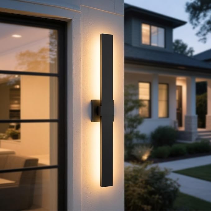 LamQee Aluminum 32 in Long Outdoor Wall Light Fixture, 3000K Integrated LED | Waterproof IP65, Modern Exterior Lights, Linear Outdoor Sconce, Wall Mount Outside Lighting, for House Porch Patio Garage