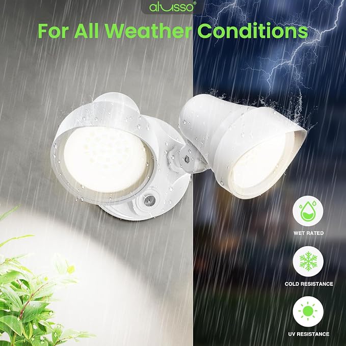 ALUSSO Dusk to Dawn Outdoor Lighting, 30W 3500LM Dusk Till Dawn Outdoor Light 120V, 3000K/4000K/6500K 3CCT IP65 Security Lights ETL Listed Dusk to Dawn Hardwired for House Yard Walkway White 1 Pack