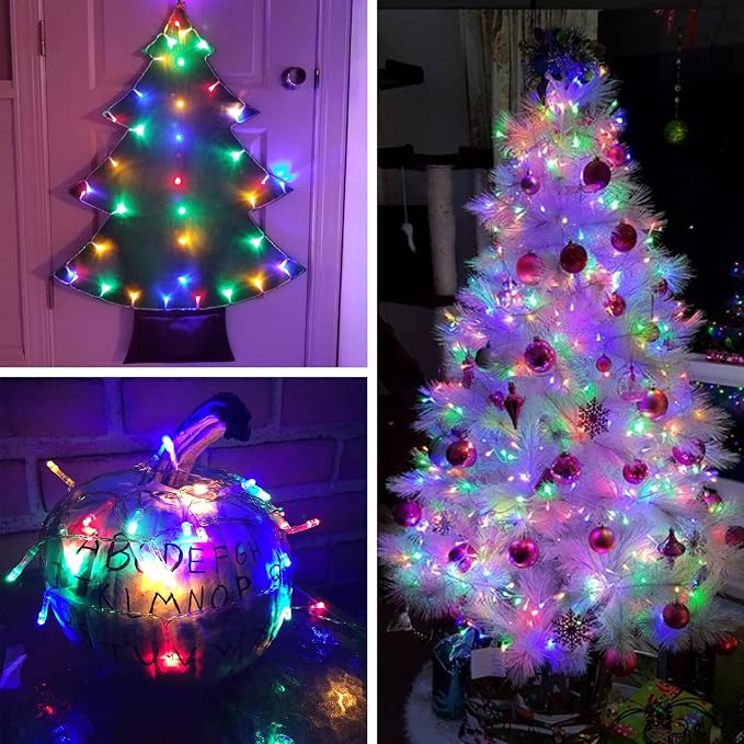200 LED Connectable String Lights with Remote, Cool White to Multicolor | 11 Modes, Timer, 66FT Clear Wire Waterproof Color Changing Twinkle Fairy Lights Plug in for Bedroom Patio Xmas Tree Decor