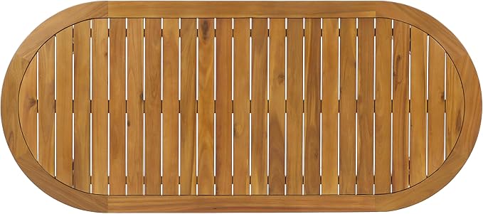 Christopher Knight Home 7-Piece Outdoor Dining Set, 70" Oval Acacia Wood Patio Table, Teak Finish with 6 Armchairs, Beige Cushions and Rope Woven Back Chairs for Backyard Garden Deck