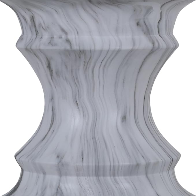 15.35" Cement End Tables for Patio,Round Side Faux Terrazzo Accent Table | Modern Small Tree Stump Garden Stool Drum Indoor and Outdoor,Light Grey