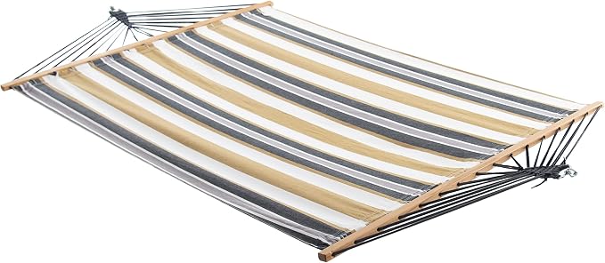 Vivere Double Soft Cotton Hammock with Durable Polyester Ropes - 450 lb Capacity (Desert Moon)