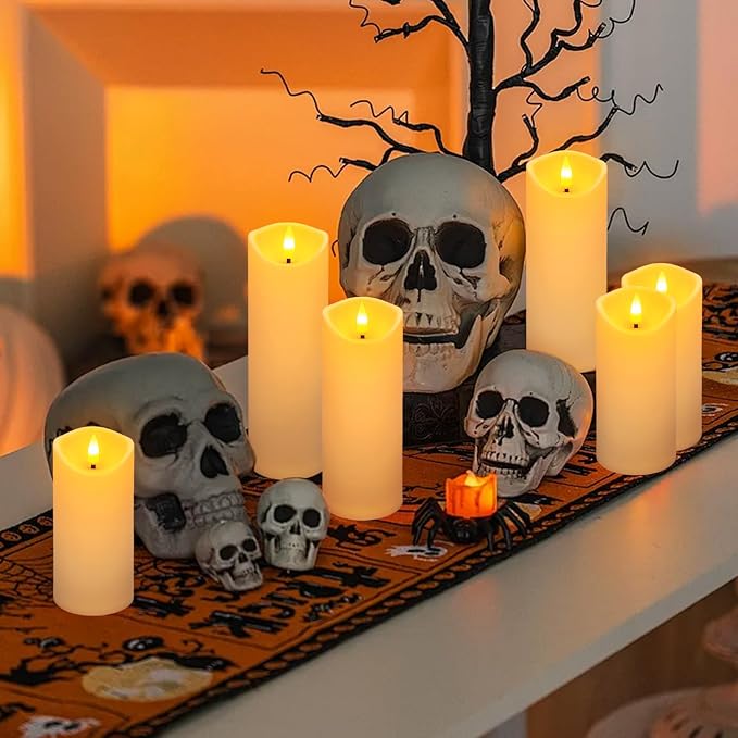 YOROXRG 24 Pack Christmas Decoration Flickering Flameless Candles, Battery Operated Candles,LED Candles for Home Decor,Wedding,Halloween,Birthday,Valentine'sDay (D2.2 xH 5" 6" 7" Ivory)