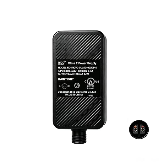24V Power Supply for Low Voltage Landscape, 24V 1A 24W Outdoor Power Adapter,Permanent Outdoor LED Transformer Replacement-Black
