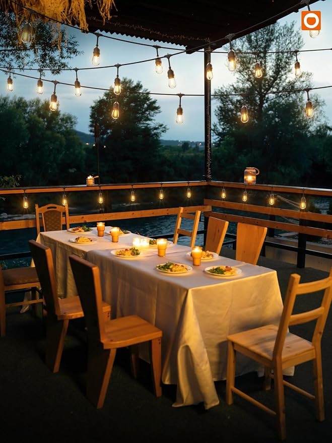 addlon LED Outdoor String Lights 24FT Edison Vintage Weatherproof ETL | Commercial Grade Strand with Shatterproof Bulbs, Decorative Hanging Lights for Patio Backyard Garden Cafe Bistro Deck