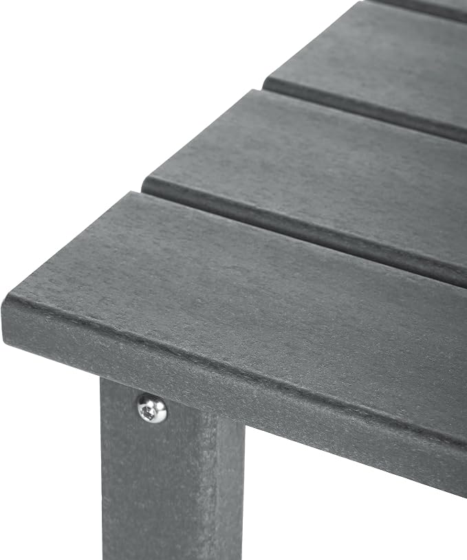 WestinTrends Malibu Kids Outdoor Patio Furniture HDPE Adirondack Square Side Table, Gray