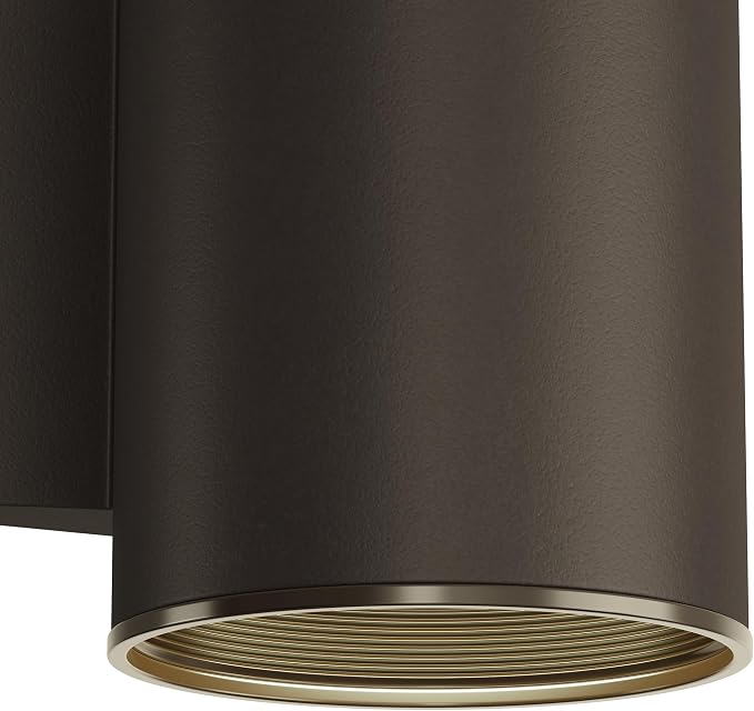 Kichler Cylinder Wall Mount Lighting Fixture in Brown, 7” Bottom Opening Outdoor Light Fixture, 9234AZ