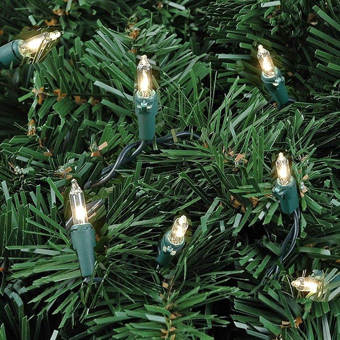 Novelty Lights 50 Feet 100 Bulbs Clear Incandescent Mini Christmas Lights