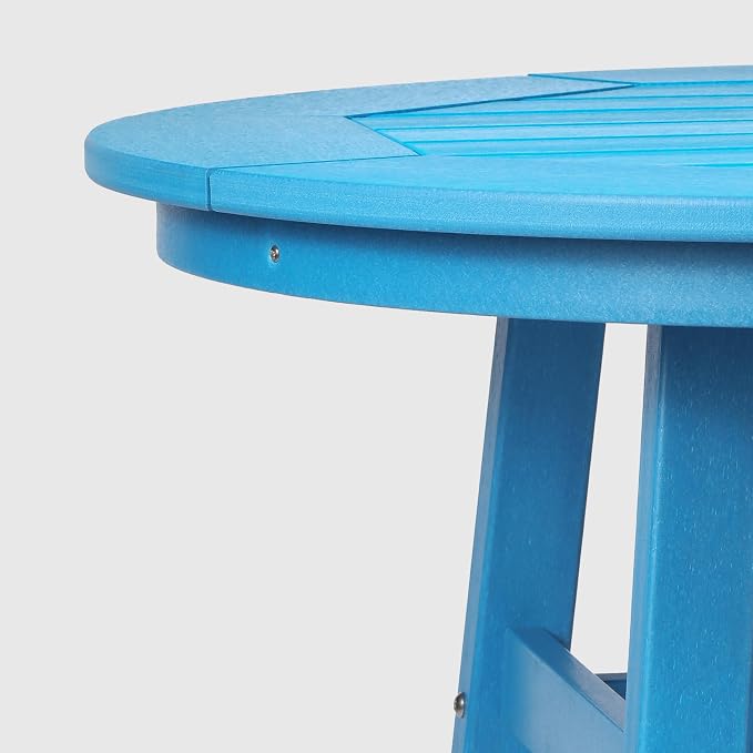 WestinTrends Outdoor 35" HDPE Round Patio Counter Height Bar Table, Pacific Blue