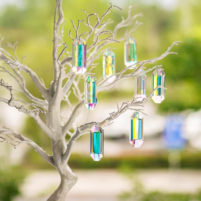 6 Pack 3'' Crystal Sun Catchers, Rainbow Maker Hanging Crytals for Windows | AB Color,Prisms Suncatchers for Garden Home Decor,Glass Ornaments For Christmas Tree,with Hooks & Cord,Light Catcher