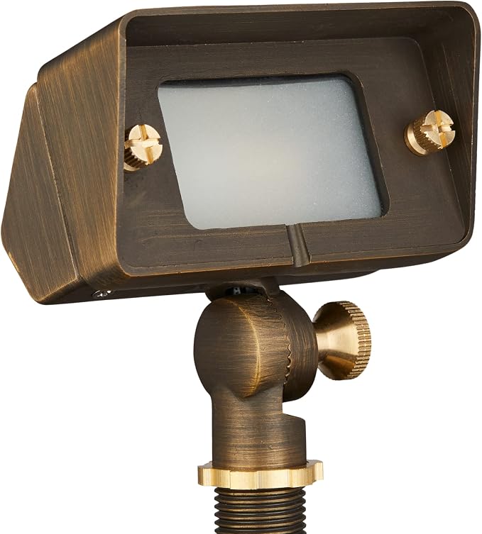 VOLT Gentle Splash Cast Brass 12V Flood Light (Bronze) | Lamp Ready, Low Voltage, Three Lenses Included, Ideal for Soft Illumination of Outdoor Wall Garden or Yard