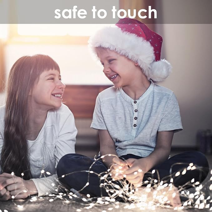 2 Pack Fairy Lights Battery Operated with Remote 33FT 100 LED Cool White | Remote Control, 8 Modes, Timer, Adjustable brightness, Waterproof Lights for Indoor Outdoor Classroom Christmas Decor