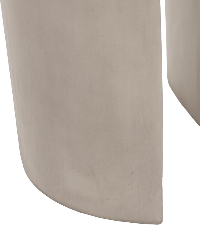 Outdoor Side Table 16" U-Shape Shape Concrete Side Table, Patio Tables for Outside Decorative Garden Stools, No Assembly Accent Table for Patio Porch Living Room, Grey