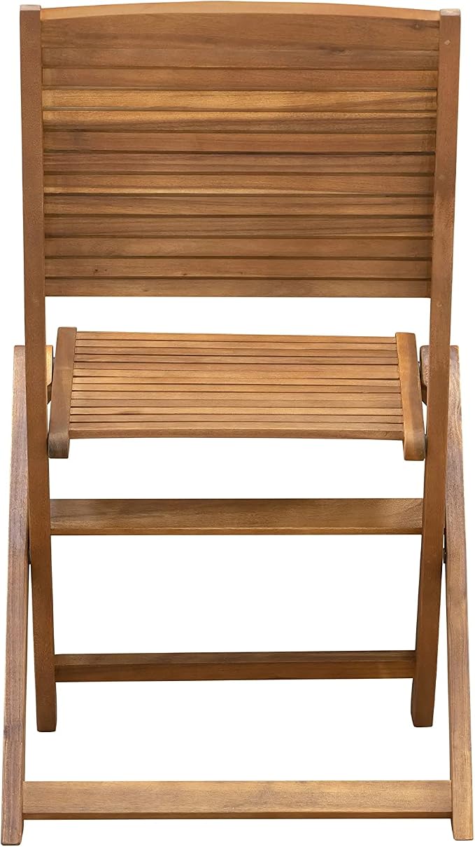 East West Furniture DEFM9CWNA 9 Piece Patio Garden Table Set Includes a Rectangle Outdoor Acacia Wood Dining Table and 8 Folding Side Chairs, 40x72 Inch, Natural Oil