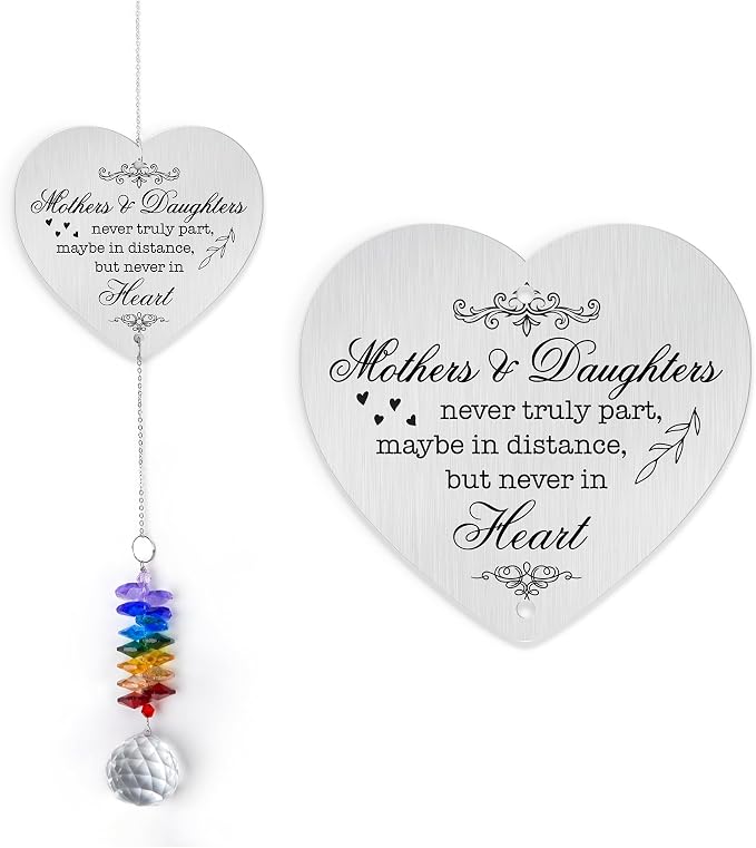 Aluminum Ornament Suncatcher - Christmas Mother's Day Birthday Gift for Women - Mothers and Daughters Keepsake - Heartfelt Gifts for Mom, Grandma, Nana, Mama, Daughters, Granddaughters