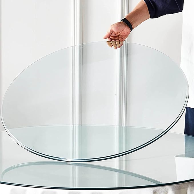 40" Tempered Glass Table Top Round Transparent Table Surface 3/8'' Thick Pencil Polished Edge Multipurpose for Dining, Coffee, Restaurant and End Table (40 inch)
