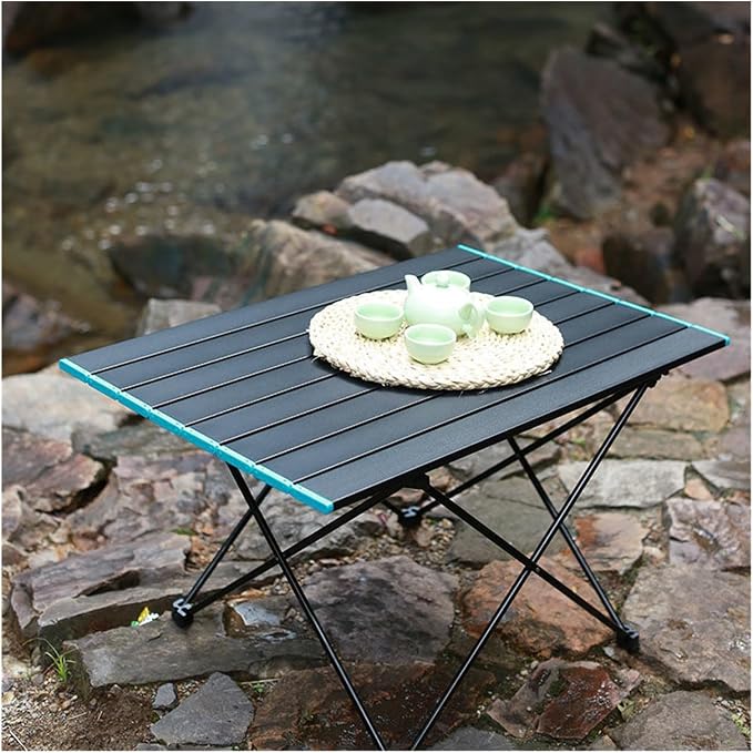 Folding Dining Table Outdoor Garden Furniture Sets Coffee Side Marching Tables Salon porable Folding Picnic Fishing Table Camping Supplies Equipment (Color : Black 40x35x29cm)
