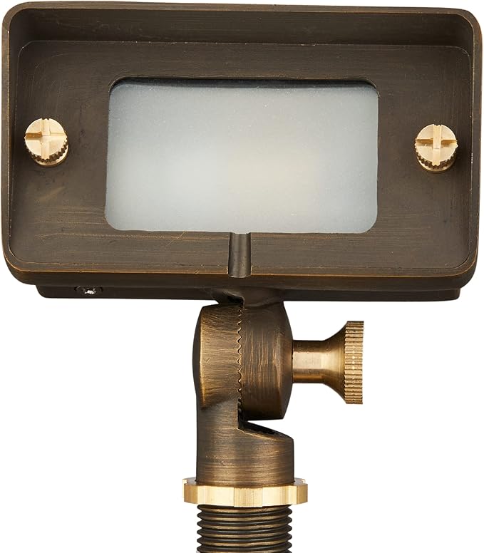 VOLT Gentle Splash Cast Brass 12V Flood Light (Bronze) | Lamp Ready, Low Voltage, Three Lenses Included, Ideal for Soft Illumination of Outdoor Wall Garden or Yard